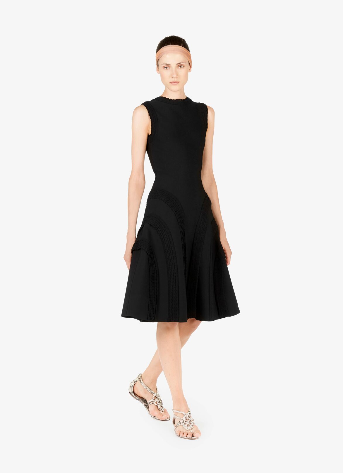 Piped Sleeveless Dress  ALAÏA BLACK PIPED SLEEVELESS DRESS